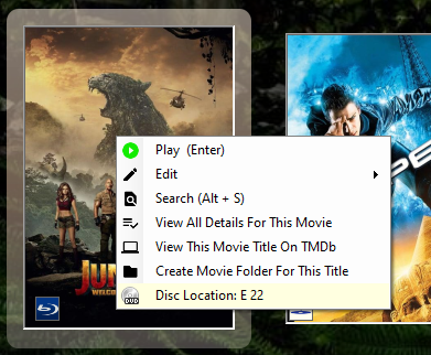 Example Image of The selected movie menu