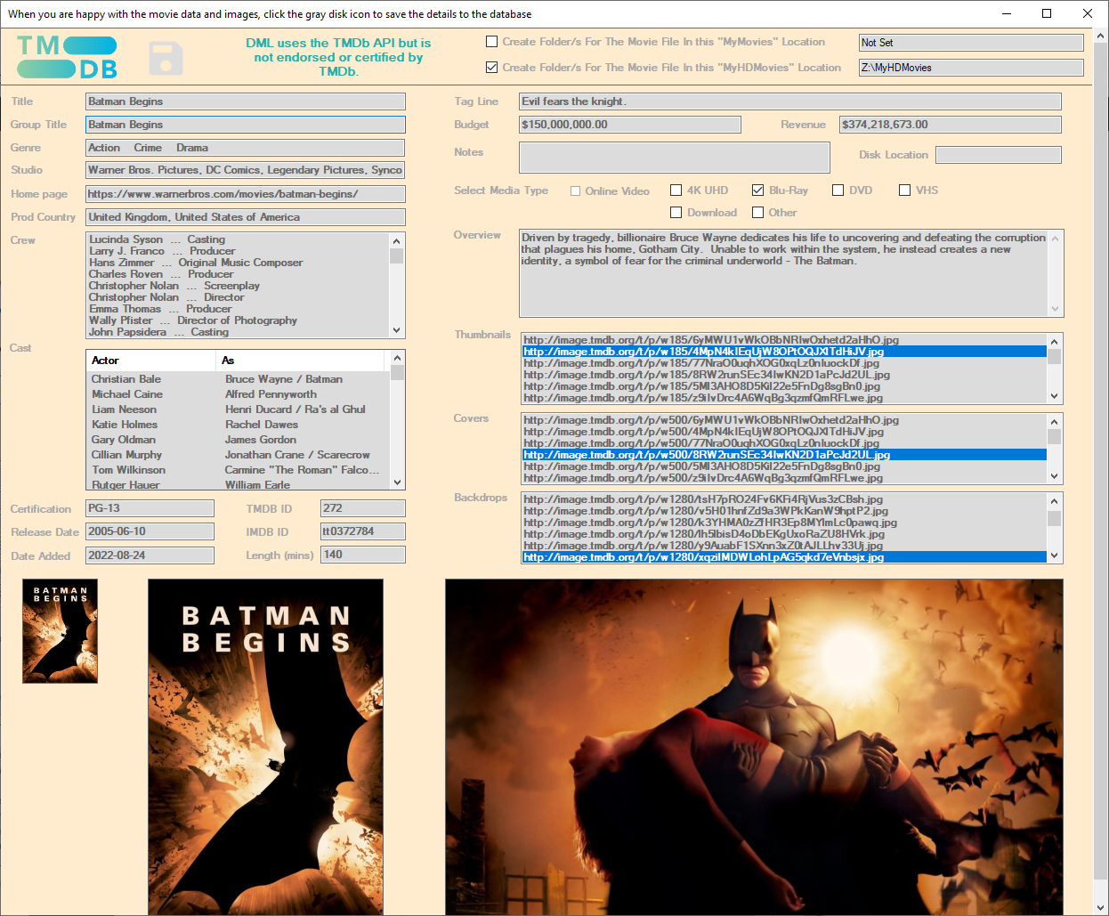 Download Individual Movie Title Example